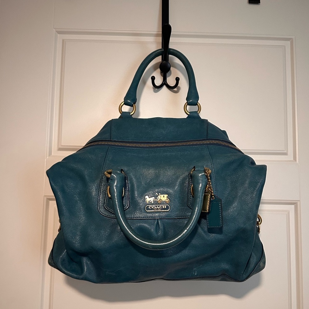 COACH Leather Handbag medium sized with removable shoulder strap - Picture 2 of 14